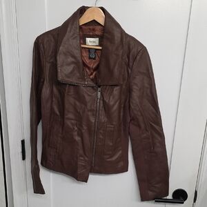 Neiman Marcus Brown/Burgundy Leather Jacket